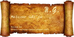 Melczer Géza névjegykártya