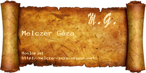 Melczer Géza névjegykártya