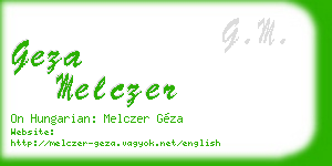 geza melczer business card