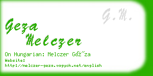 geza melczer business card